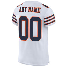 Load image into Gallery viewer, Custom White Navy-Orange Mesh Authentic Football Jersey