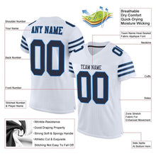Загрузить изображение в средство просмотра галереи, Custom White Navy-Powder Blue Mesh Authentic Football Jersey
