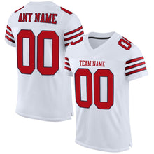 Загрузить изображение в средство просмотра галереи, Custom White Red-Navy Mesh Authentic Football Jersey