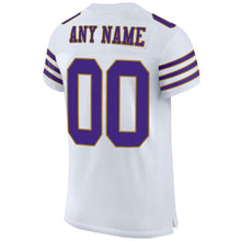Charger l'image dans la galerie, Custom White Purple-Old Gold Mesh Authentic Football Jersey