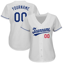 Laden Sie das Bild in den Galerie-Viewer, Custom White Royal-Red Authentic Baseball Jersey