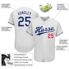 Laden Sie das Bild in den Galerie-Viewer, Custom White Royal-Red Authentic Baseball Jersey