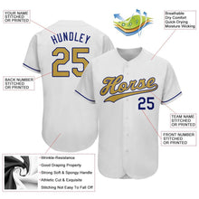 Laden Sie das Bild in den Galerie-Viewer, Custom White Old Gold-Royal Authentic Baseball Jersey