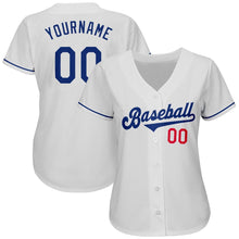 Laden Sie das Bild in den Galerie-Viewer, Custom White Royal-Red Authentic Baseball Jersey
