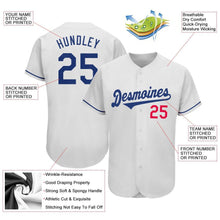 Laden Sie das Bild in den Galerie-Viewer, Custom White Royal-Red Authentic Baseball Jersey