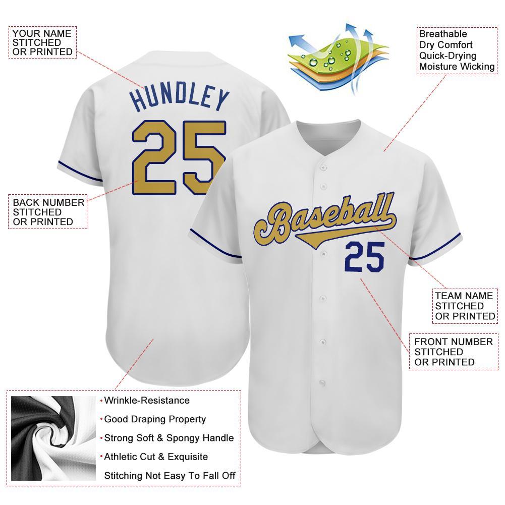 Custom Royal Gold Gradient Fashion Authentic Baseball Jersey
