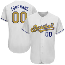 Charger l'image dans la galerie, Custom White Old Gold-Royal Authentic Baseball Jersey