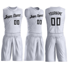 Charger l'image dans la galerie, Custom White Black Round Neck Suit Basketball Jersey