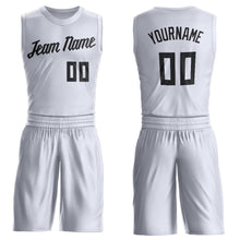 Charger l'image dans la galerie, Custom White Black Round Neck Suit Basketball Jersey