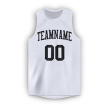 Load image into Gallery viewer, Custom White Black Round Neck Basketball Jersey
