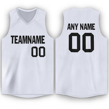 Load image into Gallery viewer, Custom White Black V-Neck Basketball Jersey