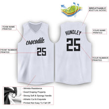 Загрузить изображение в средство просмотра галереи, Custom White Black V-Neck Basketball Jersey