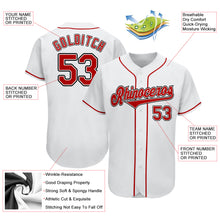 Laden Sie das Bild in den Galerie-Viewer, Custom White Red-Black Authentic Baseball Jersey
