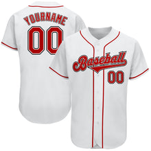 Laden Sie das Bild in den Galerie-Viewer, Custom White Red-Black Authentic Baseball Jersey