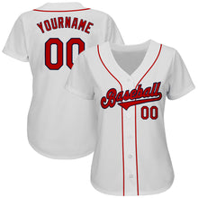 Laden Sie das Bild in den Galerie-Viewer, Custom White Red-Navy Authentic Baseball Jersey