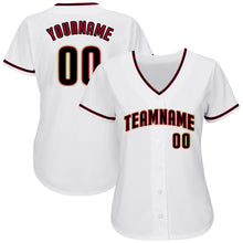 Загрузить изображение в средство просмотра галереи, Custom White Black-Crimson Authentic Baseball Jersey