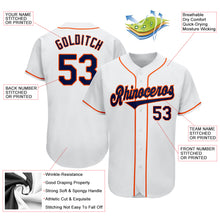 Laden Sie das Bild in den Galerie-Viewer, Custom White Navy-Orange Authentic Baseball Jersey