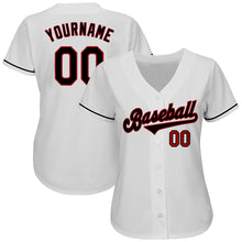 Загрузить изображение в средство просмотра галереи, Custom White Black-Red Authentic Baseball Jersey