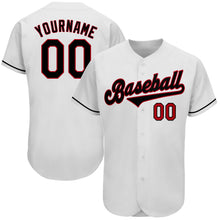 Загрузить изображение в средство просмотра галереи, Custom White Black-Red Authentic Baseball Jersey