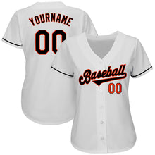 Laden Sie das Bild in den Galerie-Viewer, Custom White Black-Orange Authentic Baseball Jersey