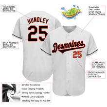 Laden Sie das Bild in den Galerie-Viewer, Custom White Black-Orange Authentic Baseball Jersey