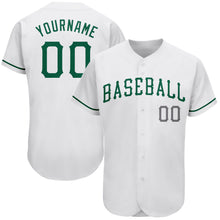 Laden Sie das Bild in den Galerie-Viewer, Custom White Kelly Green-Gray Authentic St. Patrick's Day Baseball Jersey