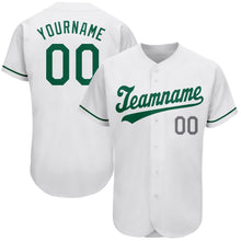 Charger l'image dans la galerie, Custom White Kelly Green-Gray Authentic St. Patrick's Day Baseball Jersey