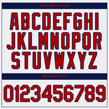 Laden Sie das Bild in den Galerie-Viewer, Custom White Red-Navy Authentic Baseball Jersey