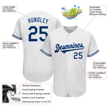 Laden Sie das Bild in den Galerie-Viewer, Custom White Royal Authentic Baseball Jersey