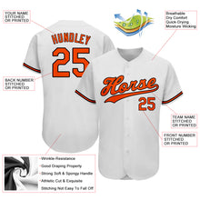 Laden Sie das Bild in den Galerie-Viewer, Custom White Orange-Black Authentic Baseball Jersey