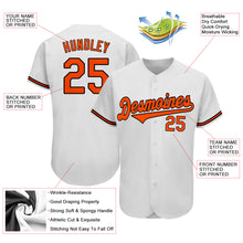 Laden Sie das Bild in den Galerie-Viewer, Custom White Orange-Black Authentic Baseball Jersey