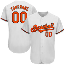Laden Sie das Bild in den Galerie-Viewer, Custom White Orange-Black Authentic Baseball Jersey