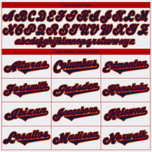 Laden Sie das Bild in den Galerie-Viewer, Custom White Navy-Red Authentic Baseball Jersey