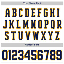 Charger l'image dans la galerie, Custom White Navy Pinstripe Navy-Gold Authentic Baseball Jersey