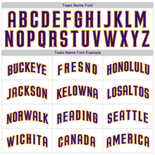 Charger l'image dans la galerie, Custom White Purple Pinstripe Purple-Gold Authentic Baseball Jersey