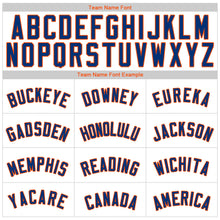 Charger l'image dans la galerie, Custom White Royal Pinstripe Royal-Orange Authentic Baseball Jersey