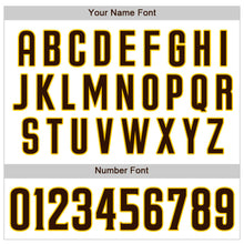 Load image into Gallery viewer, Custom White Brown Pinstripe Brown-Gold Authentic Baseball Jersey