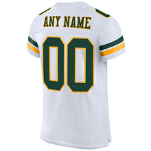 Загрузить изображение в средство просмотра галереи, Custom White Green-Gold Mesh Authentic Football Jersey