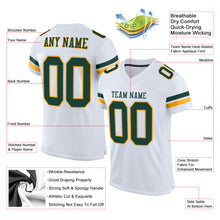 Загрузить изображение в средство просмотра галереи, Custom White Green-Gold Mesh Authentic Football Jersey