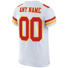 Charger l'image dans la galerie, Custom White Scarlet-Gold Mesh Authentic Football Jersey