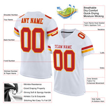 Charger l'image dans la galerie, Custom White Scarlet-Gold Mesh Authentic Football Jersey