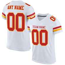 Charger l'image dans la galerie, Custom White Scarlet-Gold Mesh Authentic Football Jersey