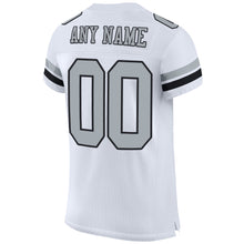 Charger l'image dans la galerie, Custom White Silver-Black Mesh Authentic Football Jersey