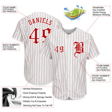 Charger l'image dans la galerie, Custom White Red Pinstripe Red-White Authentic Baseball Jersey