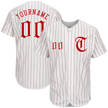 Charger l'image dans la galerie, Custom White Red Pinstripe Red-White Authentic Baseball Jersey