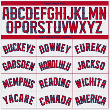 Laden Sie das Bild in den Galerie-Viewer, Custom White Red-Navy Authentic Baseball Jersey