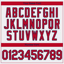 Laden Sie das Bild in den Galerie-Viewer, Custom White Red-Navy Authentic Baseball Jersey