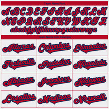 Laden Sie das Bild in den Galerie-Viewer, Custom White Red-Navy Authentic Baseball Jersey
