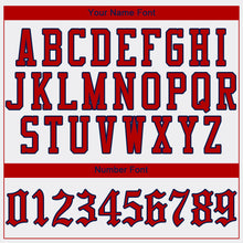 Laden Sie das Bild in den Galerie-Viewer, Custom White Red-Navy Authentic Baseball Jersey