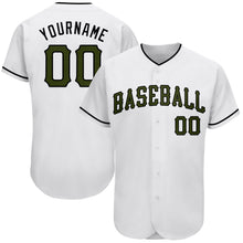 Laden Sie das Bild in den Galerie-Viewer, Custom White Olive-Black Authentic Memorial Day Baseball Jersey